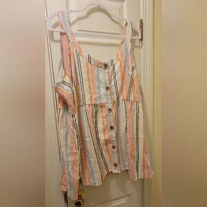 Terra & Sky Orange Sleeveless Tiered Tank Top